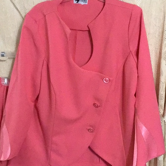 Women’s Unlined Salmon Plus 2 Piece Skirt Set 16W - Picture 2 of 6